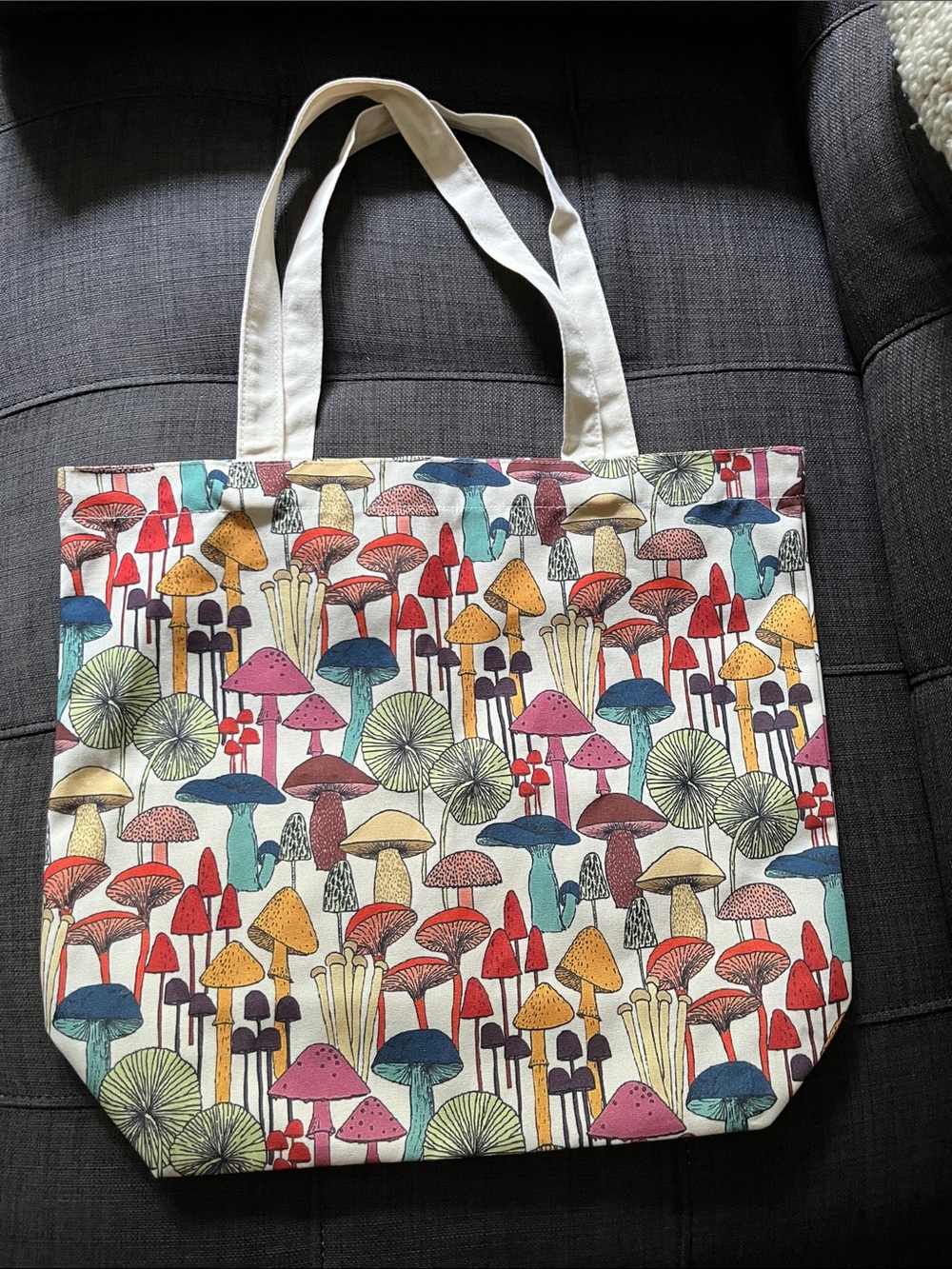 LA Soul Colorful Mushroom Cotton Canvas Tote Bag ๐ - Picture 4 of 14